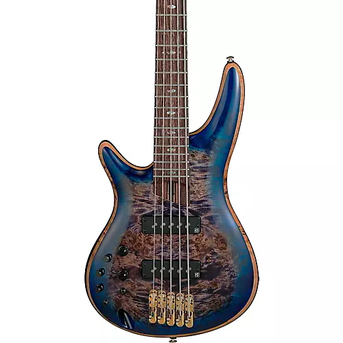Ibanez Premium SR2605L Left-Handed 5-String Electric Bass Guitar Cerulean Blue Burst - musicians--Friend