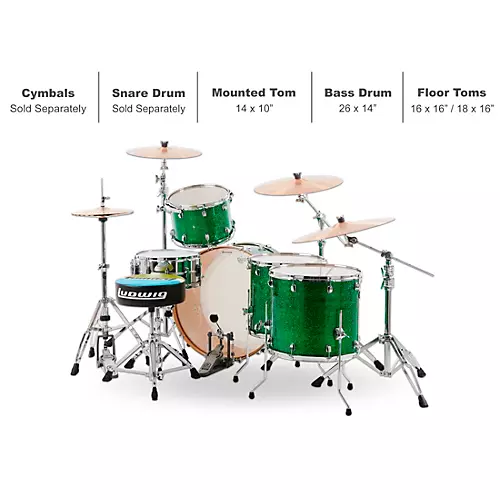 Ludwig Centennial Zep 4-Piece Shell Pack Red Sparkle - musicians--Friend