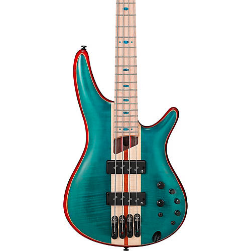 Ibanez Premium SR1420B 4-String Electric Bass Guitar Caribbean Green Low Gloss - musicians--Friend