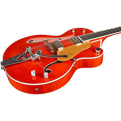 Gretsch Guitars G6120TFM-BSNV Brian Setzer Signature Nashville With Bigsby and Flame Maple Orange Stain - musicians--Friend