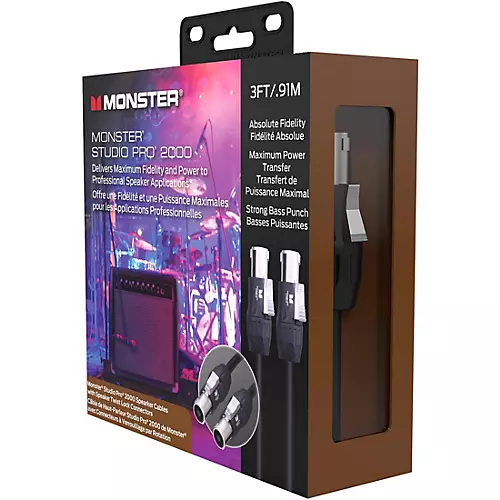Monster Cable Prolink Studio Pro 2000 Speaker Cable with Speak-On Connectors 20 ft. Black - musicians--Friend