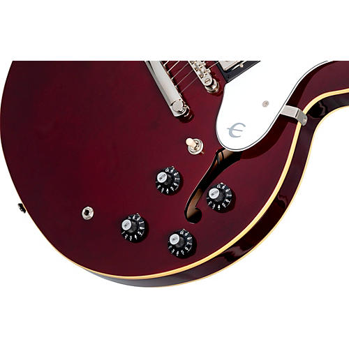 Epiphone Noel Gallagher Riviera Semi-Hollow Electric Guitar Dark Wine Red - musicians--Friend