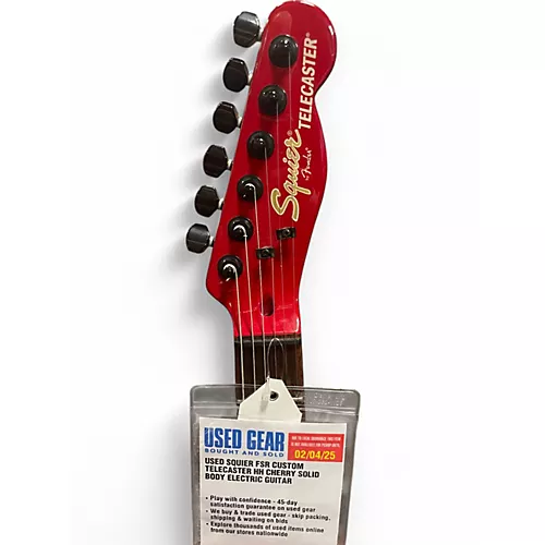 Used Squier FSR Custom Telecaster HH Cherry Solid Body Electric Guitar Cherry - musicians--Friend