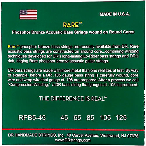 DR Strings Phosphor Bronze Acoustic 5-String Bass Strings - musicians--Friend
