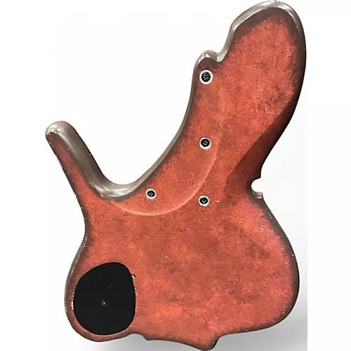 Used Wood N Tronics Zoid 6 Satin Red Electric Bass Guitar Satin Red - musicians--Friend