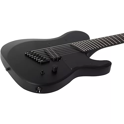 Schecter Guitar Research PT-7 MS Black Ops 7-String Electric Guitar Satin Black Open Pore - musicians--Friend