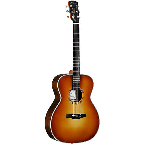 Alvarez LF70e Herringbone Laureate Series Folk-OM Acoustic-Electric Guitar Blacktop - musicians--Friend