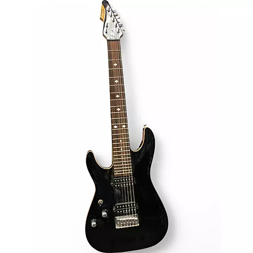 Used Schecter Guitar Research DIAMOND SERIES C-7 LEFT-HANDED Black Electric Guitar Black - musicians--Friend