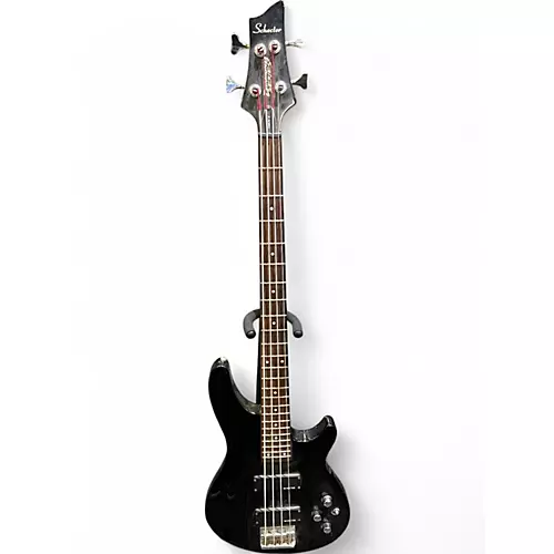 Used Schecter Guitar Research Omen 4 String Black Electric Bass Guitar Black - musicians--Friend