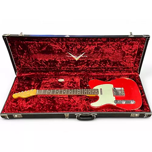 Used 2017 Fender CUSTOM SHOP 1963 TELECASTER RELIC LH Dakota Red Electric Guitar Dakota Red - musicians--Friend