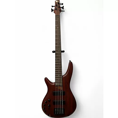 Used Ibanez SR505 5 String Left Handed Natural Electric Bass Guitar Natural - musicians--Friend