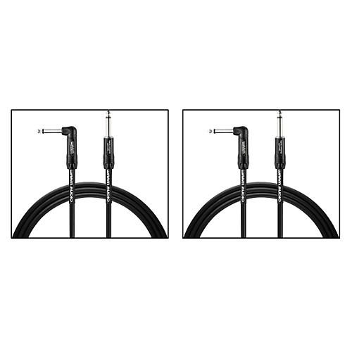 Warm Audio Pro Series TS-1RT-10' 1 End Right-Angle Instrument Cable 2-Pack 10 ft. Black - musicians--Friend