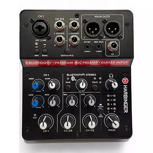 Used Harbinger LV7 7-Channel Analog Mixer With Bluetooth Powered Mixer - musicians--Friend
