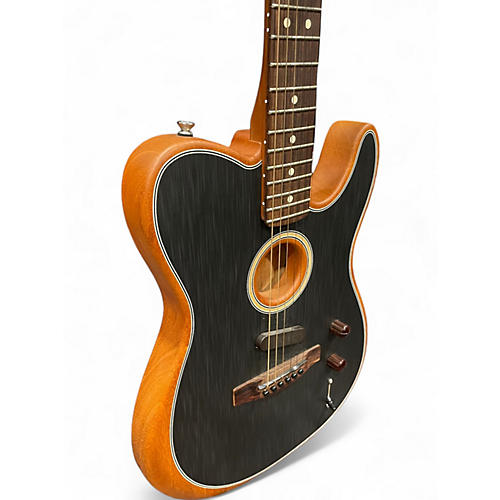 Used Fender Acoustasonic Player Telecaster Black Acoustic Electric Guitar Black - musicians--Friend
