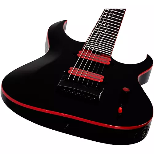 Schecter Guitar Research Sunset-7 ET Red Dawn Electric Guitar Gloss Black - musicians--Friend