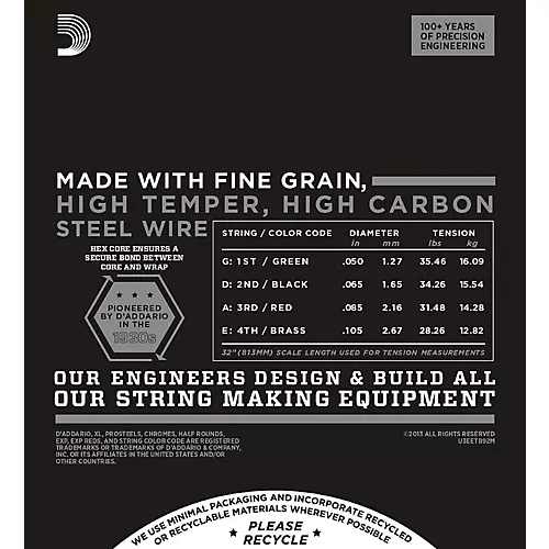 D'Addario ETB92M Medium Tapewound Bass Guitar Strings Medium Scale - musicians--Friend