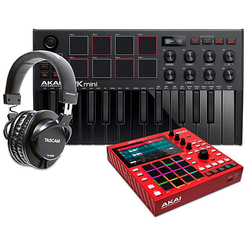 Akai Professional MPC ONE+ Standalone Production Center With MPK mini mk3 and Headphones Red - musicians--Friend