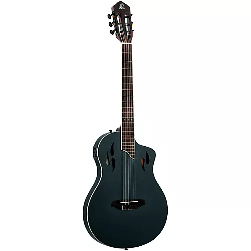 Ortega RTPSTD Nylon-String Acoustic-Electric Guitar Satin Black - musicians--Friend