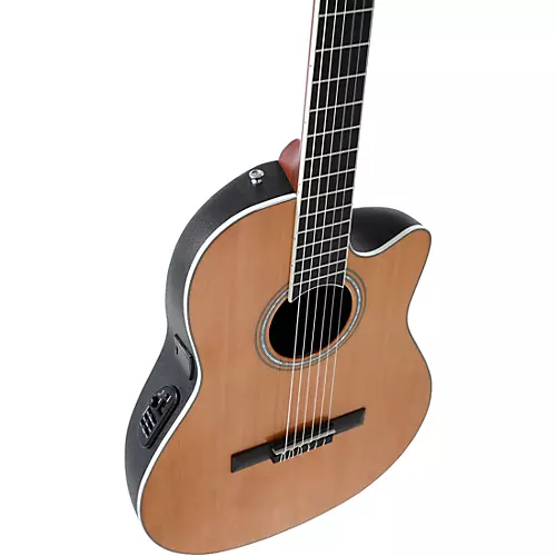 Ovation CS24C Celebrity Series Traditional Mid-Depth Nylon-String Classical Acoustic-Electric Guitar Natural - musicians--Friend