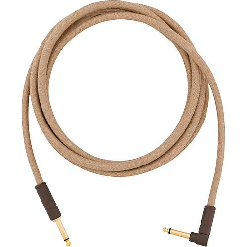 Fender Festival Pure Hemp Straight to Angle Instrument Cable 18.6 ft. Natural - musicians--Friend