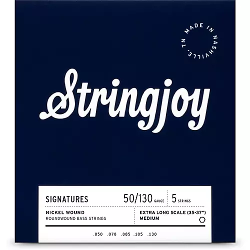 Stringjoy Signatures 5 String Extra Long Scale Nickel Wound Bass Guitar Strings 45 - 130 - musicians--Friend