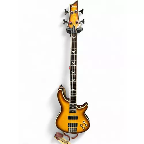 Used Schecter Guitar Research Omen Extreme 4 String Vintage Sunburst Electric Bass Guitar Vintage Sunburst - musicians--Friend