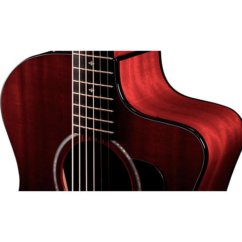 Taylor 224ce Mahogany Special-Edition Grand Auditorium Acoustic-Electric Guitar Trans Red - musicians--Friend