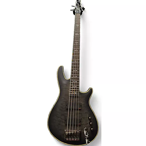Used Schecter Guitar Research Hellraiser 5 String Black And Gray Electric Bass Guitar black and gray - musicians--Friend