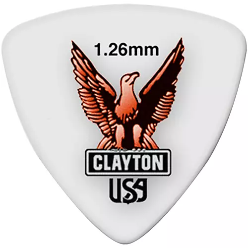 Clayton Acetal Rounded Triangle Guitar Picks 1.26 mm 1 Dozen - musicians--Friend