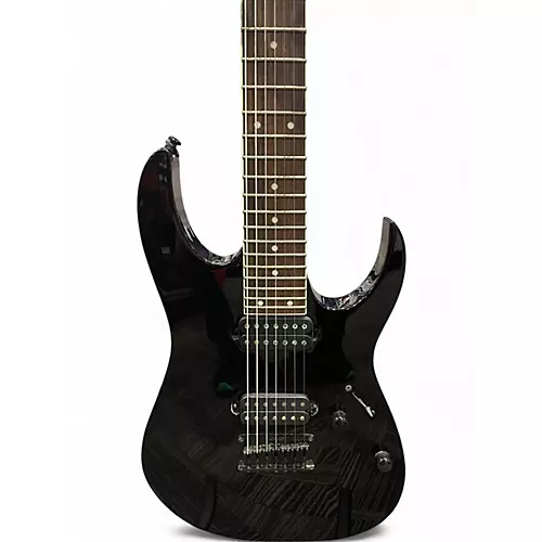 Used Ibanez RG7321 7 String Black Solid Body Electric Guitar Black - musicians--Friend