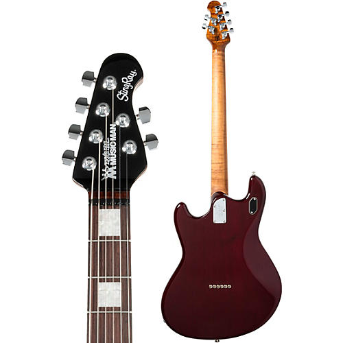 Ernie Ball Music Man BFR Baritone StingRay Electric Guitar Trans Oxblood - musicians--Friend