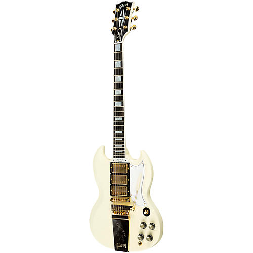Gibson Custom 1963 Les Paul SG Custom Reissue 3-Pickup With Maestro VOS Electric Guitar Classic White - musicians--Friend