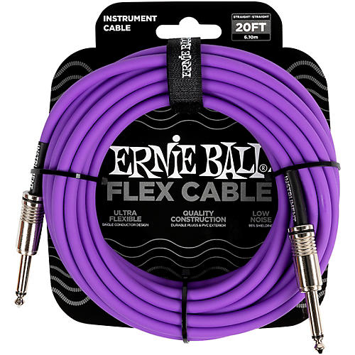 Ernie Ball Flex Straight to Straight Instrument Cable 20 ft. Blue - musicians--Friend