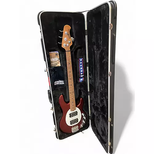 Used Ernie Ball Music Man Stingray 4 String CANDY APPLE RED Electric Bass Guitar CANDY APPLE RED - musicians--Friend