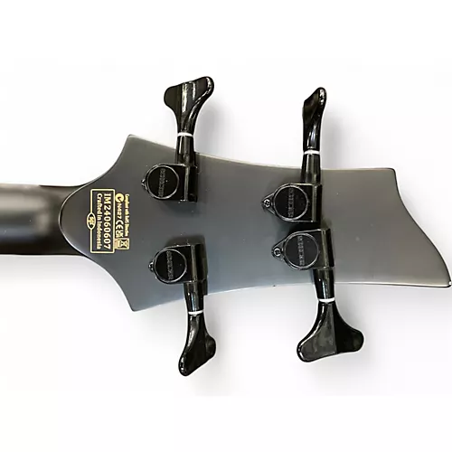 Used Schecter Guitar Research STILETTO-4 STEALTH Satin Black Electric Bass Guitar Satin Black - musicians--Friend