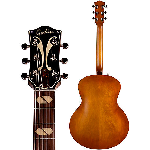 Godin 5th Avenue Jumbo P-Rail Hollowbody Electric Guitar Harvest Gold - musicians--Friend