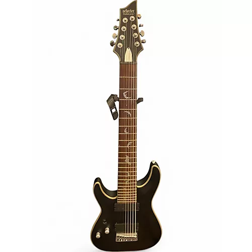 Used Schecter Guitar Research Damien Platinum Left Handed Flat Black Electric Guitar Flat Black - musicians--Friend