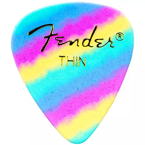 Fender 351 Shape Premium Picks Thin Rainbow Celluloid - 12-Pack Medium 12 Pack - musicians--Friend