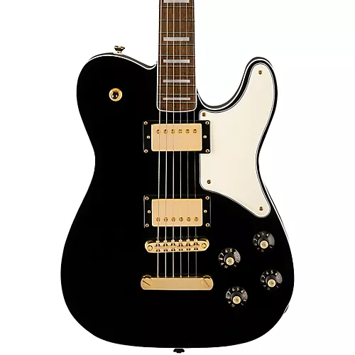 Squier Paranormal Troublemaker Telecaster Deluxe Gold Hardware Limited-Edition Electric Guitar Black - musicians--Friend