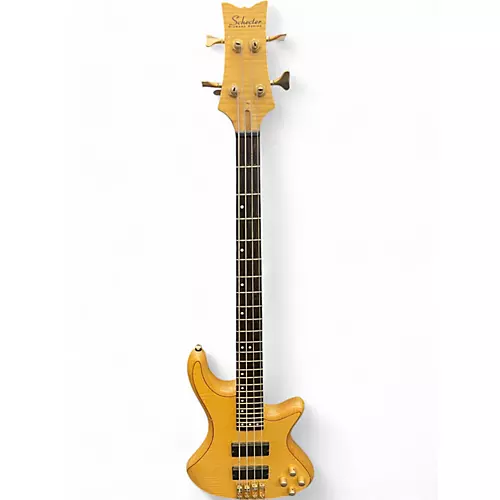 Used Schecter Guitar Research Stiletto Custom 4 String Natural Electric Bass Guitar Natural - musicians--Friend
