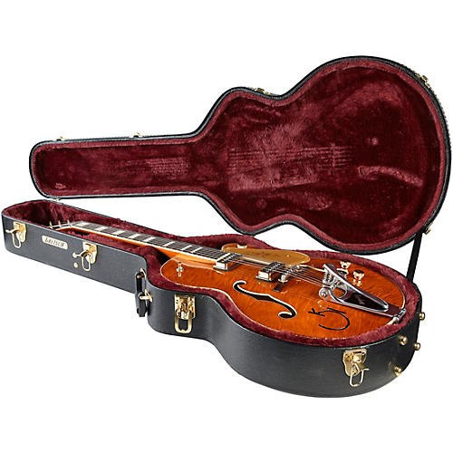 Gretsch Guitars G6120TGQM-56 Limited-Edition Quilt Classic Chet Atkins Hollowbody Electric Guitar Roundup Orange Stain - musicians--Friend