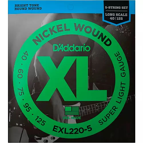 D'Addario EXL220-5 XL 5-String Bass Super Soft/Long String Set - musicians--Friend