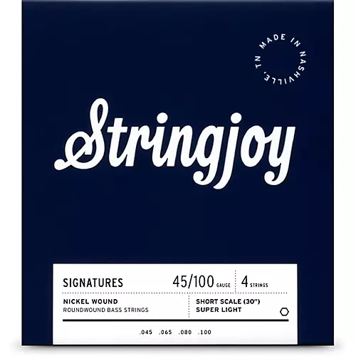 Stringjoy Signatures 4 String Short Scale Nickel Wound Bass Guitar Strings 45 - 105 - musicians--Friend
