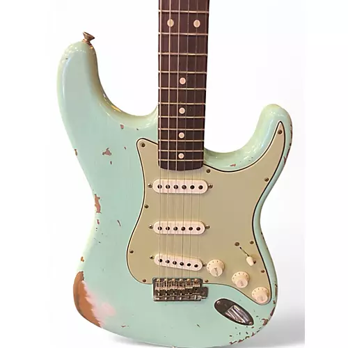 Used Fender STRATOCASTER 61 HEAVEY RELIC CUSTOM SHOP Surf Green Solid Body Electric Guitar Surf Green - musicians--Friend