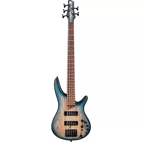 Ibanez SR605E 5-String Electric Bass Guitar Cosmic Blue Starburst Flat - musicians--Friend
