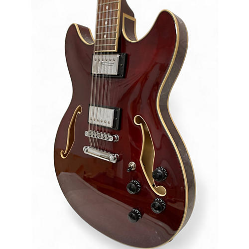Used Ibanez AS7312 12 String Artcore TRANS CHERRY RED Hollow Body Electric Guitar TRANS CHERRY RED - musicians--Friend