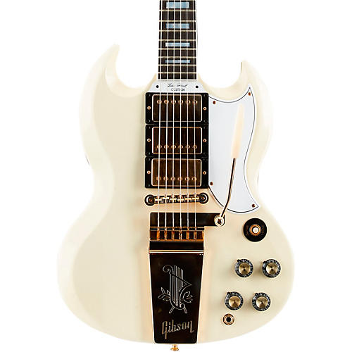 Gibson Custom 1963 Les Paul SG Custom Reissue 3-Pickup With Maestro VOS Electric Guitar Classic White - musicians--Friend