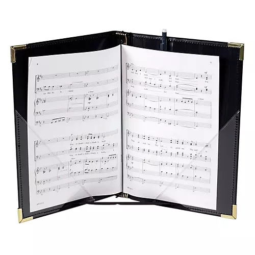 Marlo Plastics Premium Choral Folder 7-3/4 x 11 Octavo Size with Elastic String Holders - Black - musicians--Friend