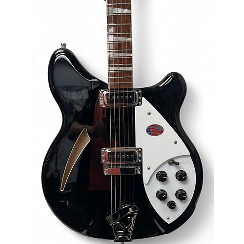 Used Rickenbacker 360 Black Hollow Body Electric Guitar Black - musicians--Friend