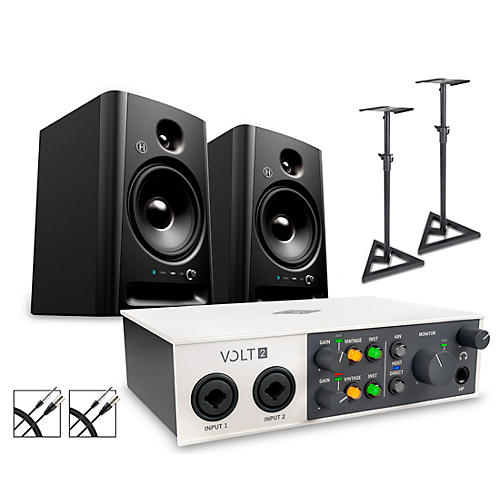 Universal Audio Volt 2 With Harbinger Studio Monitor Pair, Stands & Cables SM508 - musicians--Friend